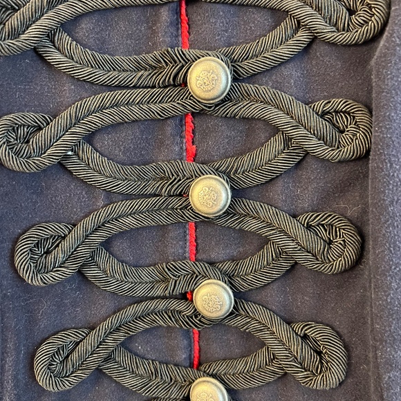 Free People - Navy Velvet Band/Military Jacket - Seamed & Structured - Women's S - Picture 10 of 13